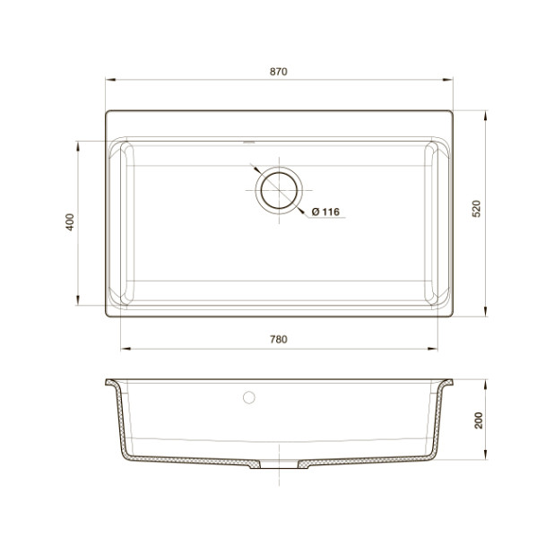 Мойка кухонная RIVELATO AXEL Х-90 beige (бежевый/scuro/темно-бежевый)