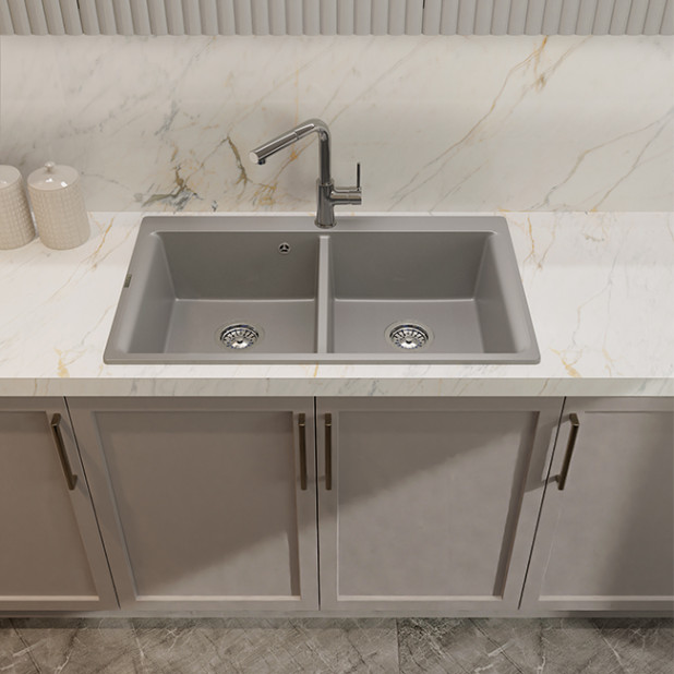 Мойка кухонная RIVELATO AXEL X-90-2D (бежевый/beige scuro/темно-бежевый)