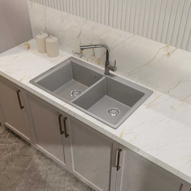 Мойка кухонная RIVELATO AXEL X-90-2D (бежевый/beige scuro/темно-бежевый)