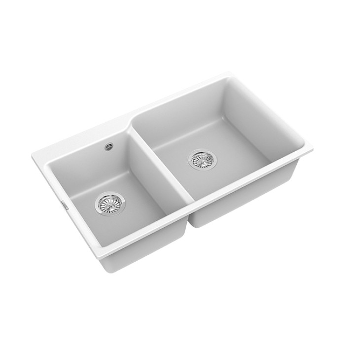 Мойка кухонная RIVELATO AXEL X-90D (белый/brina/иней)