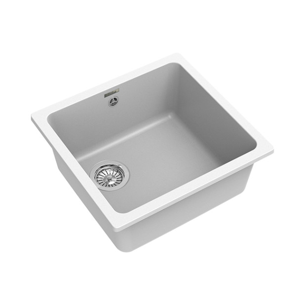Мойка кухонная RIVELATO BERKANA BK-45 (белый/brina/иней)