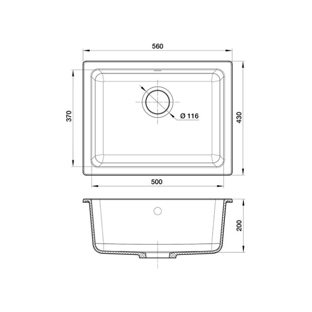 Мойка кухонная RIVELATO BERKANA BK-50 (бежевый/beige scuro/темно-бежевый)