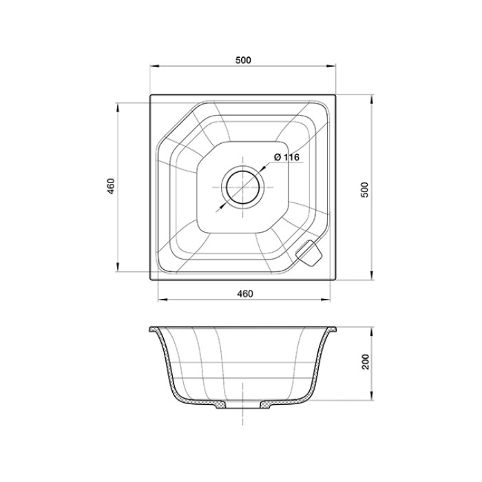 Мойка кухонная RIVELATO LOCUS LS-50 (черный/antracite/антрацит)