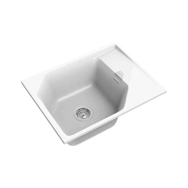 Мойка кухонная RIVELATO LOCUS LS-65 (белый/brina/иней)