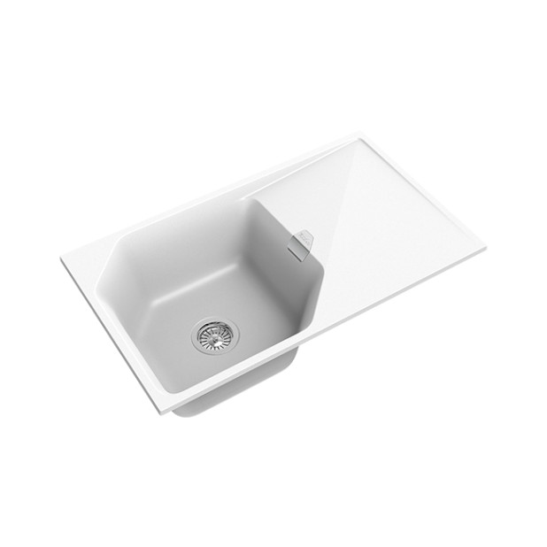 Мойка кухонная RIVELATO LOCUS LS-85 (белый/brina/иней)
