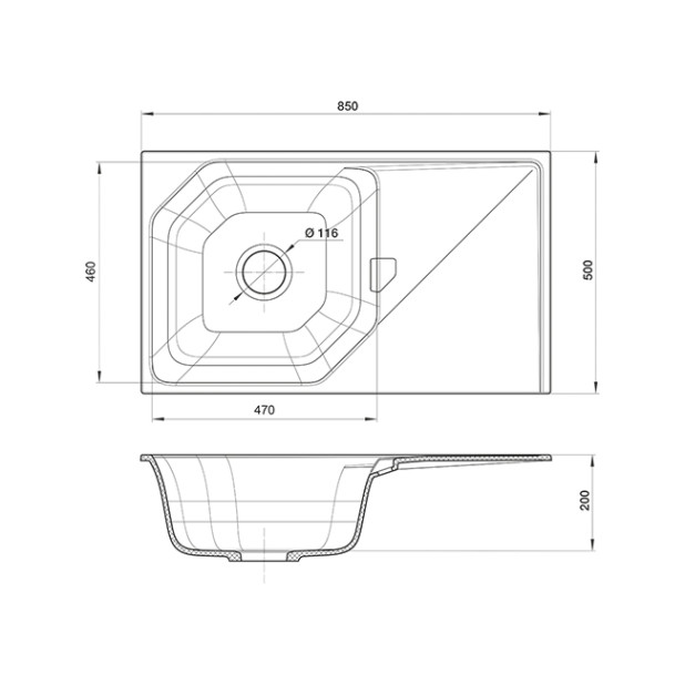 Мойка кухонная RIVELATO LOCUS LS-85 (бежевый/beige scuro/темно-бежевый)