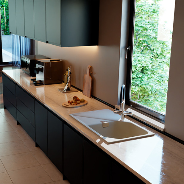 Мойка кухонная RIVELATO LOCUS LS-85 (бежевый/beige scuro/темно-бежевый)