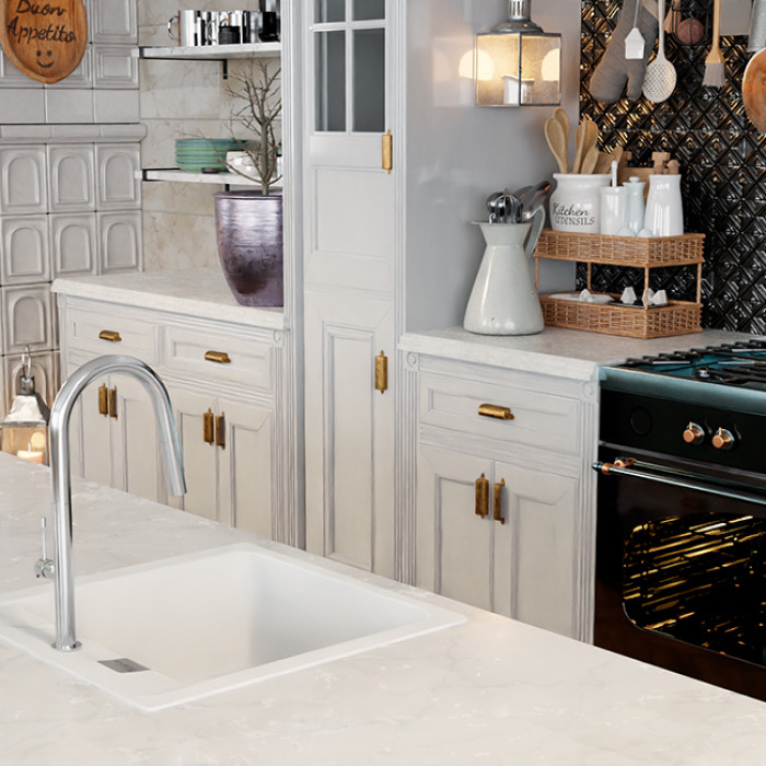 Мойка кухонная RIVELATO RAUM RM-50 (белый/brina/иней)