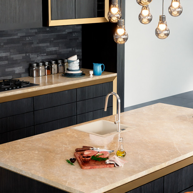 Мойка кухонная RIVELATO RAUM RM-50 (бежевый/beige scuro/темно-бежевый)