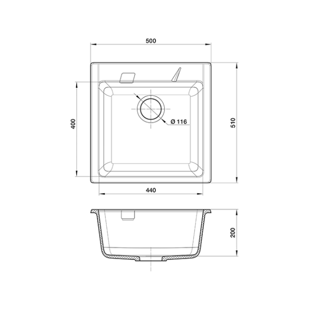 Мойка кухонная RIVELATO RAUM RM-50 (бежевый/beige scuro/темно-бежевый)