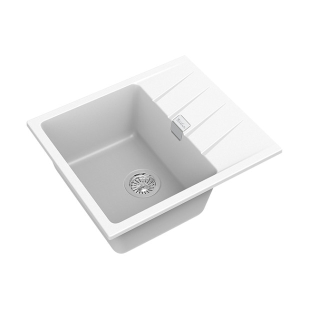 Мойка кухонная RIVELATO RAUM RM-58 (белый/brina/иней)