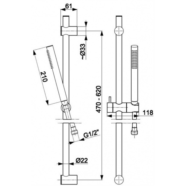 Передвижной душ MOZA PREMIUM BRUSHED GOLD