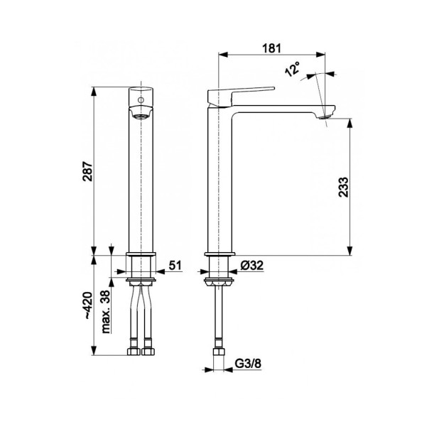 Смеситель Agat  для высоких раковин
