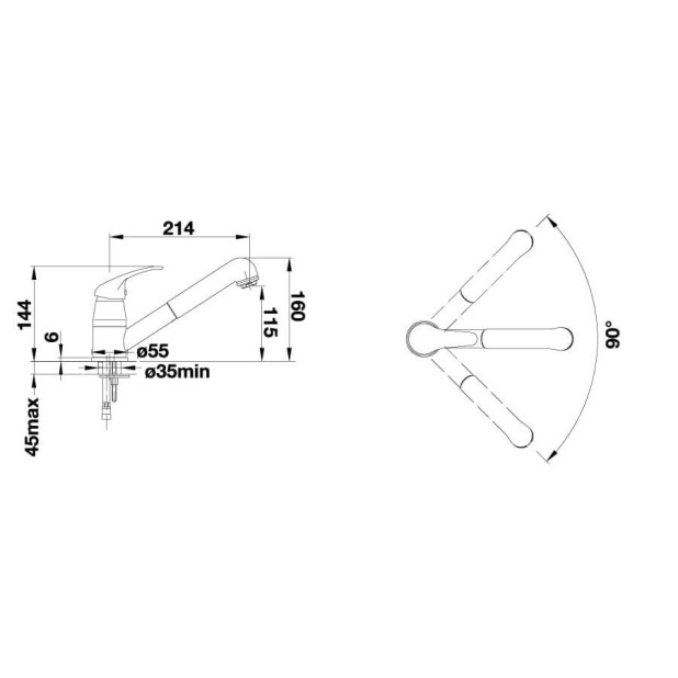 Смеситель BLANCO DARAS-S темная скала