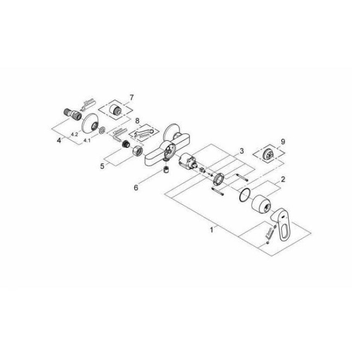 Смеситель для душа GROHE BauLoop, хром (23340000)