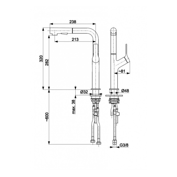 Смеситель для кухни DUERO GOLD KFA золотого цвета