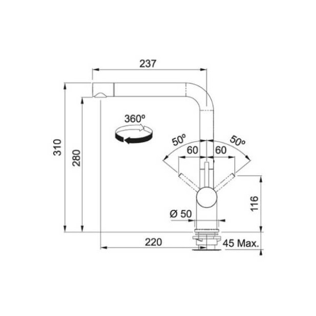 Смеситель для кухни FRANKE Active Plus сахара
