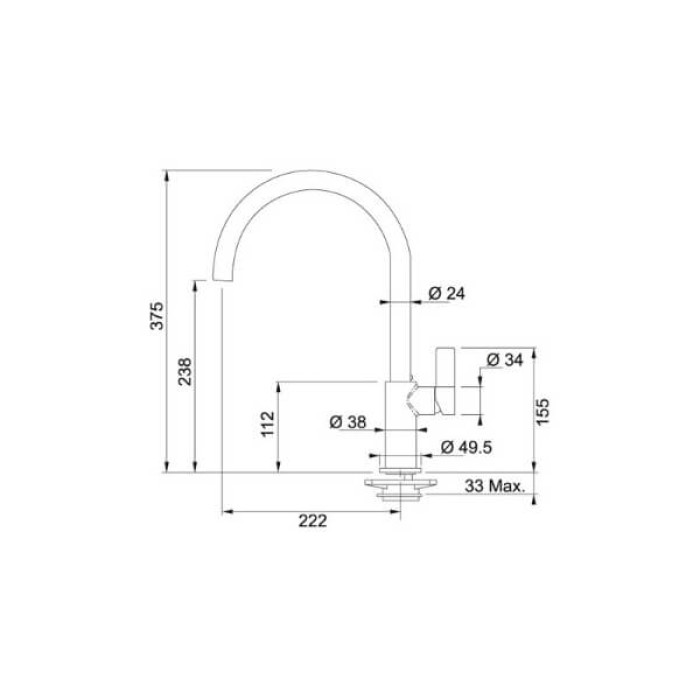 Смеситель для кухни FRANKE Ambient графит
