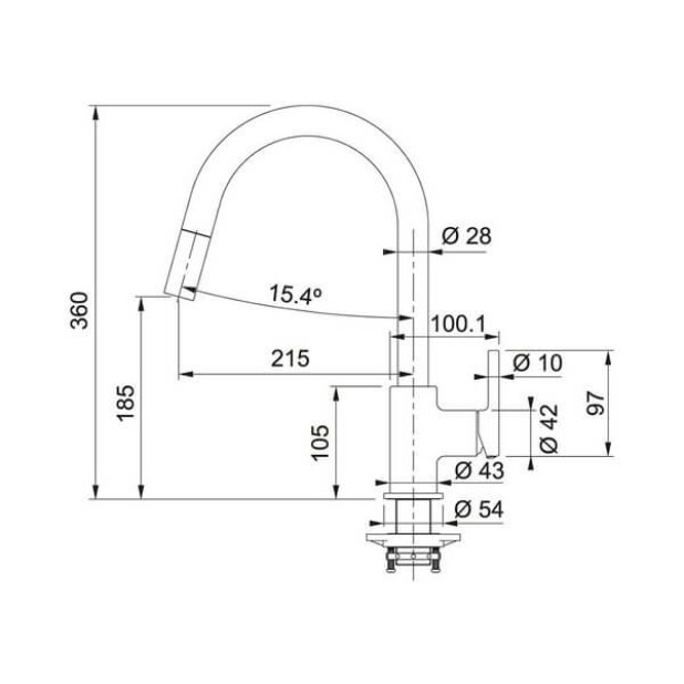 Смеситель для кухни FRANKE Lina с выдвижным шлангом, бежевый