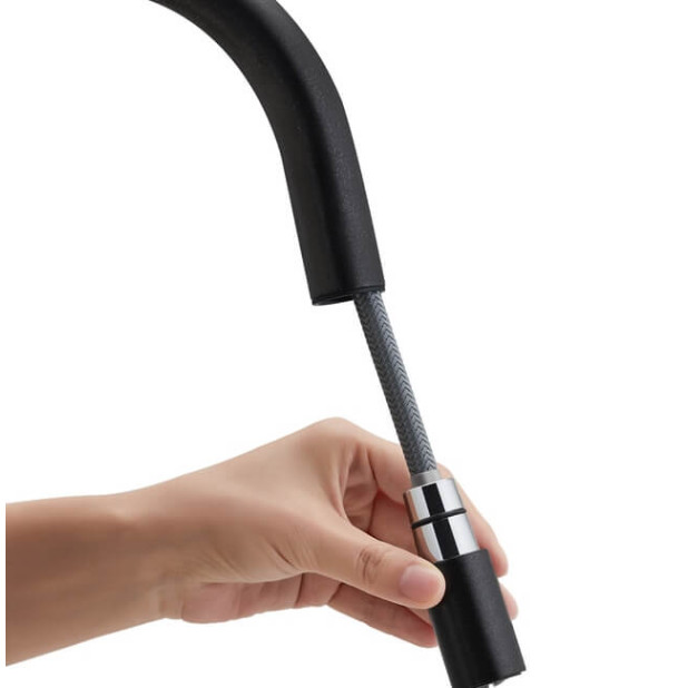 Смеситель для кухни FRANKE Lina с выдвижным шлангом, оникс