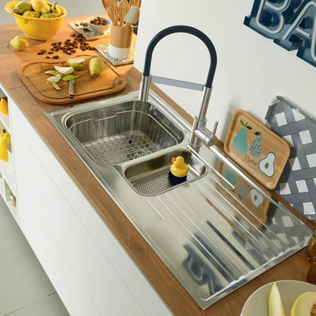 Смеситель для кухни FRANKE Lina Semi-pro,хром/черный