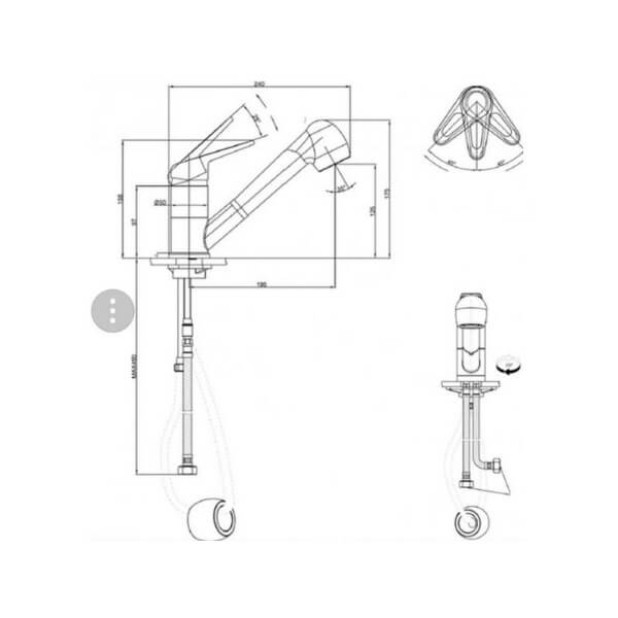 Смеситель для кухни FRANKE Novara Plus ваниль / выдвижной излив