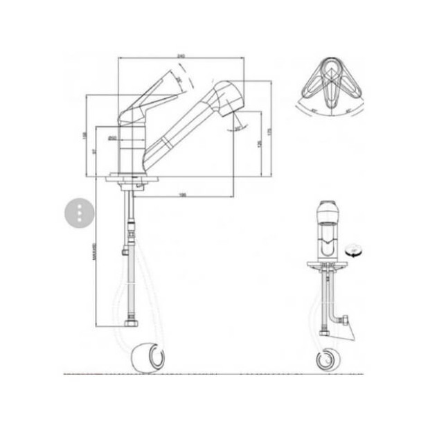 Смеситель для кухни FRANKE Novara Plus /выдвижной шланг / хром