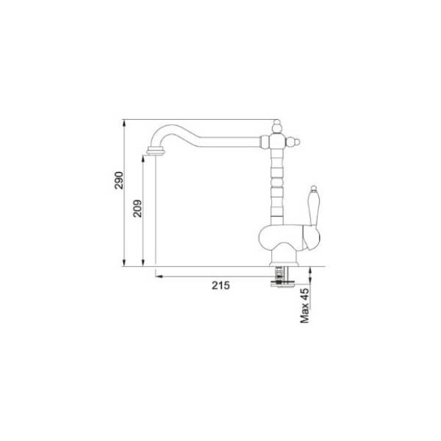 Смеситель для кухни FRANKE Old England /Поворотный излив /золото