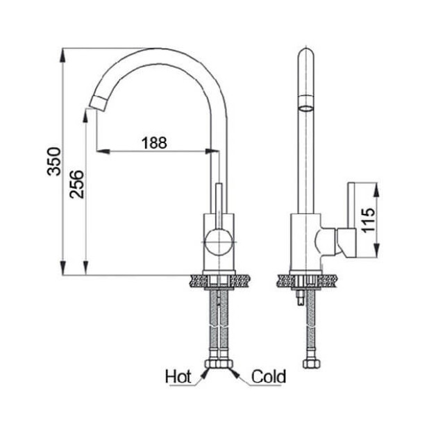 Смеситель для кухни GRANFEST 7651 песочный
