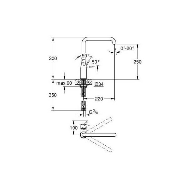 Смеситель для кухни GROHE Essence хром (30269000)