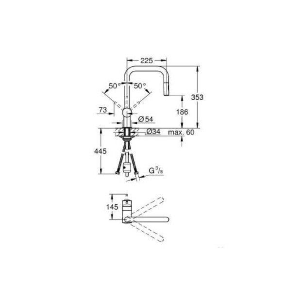 Смеситель для кухни GROHE Minta графит (32322A02)