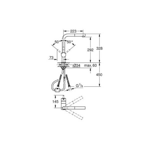 Смеситель для кухни GROHE Minta хром (32168000)