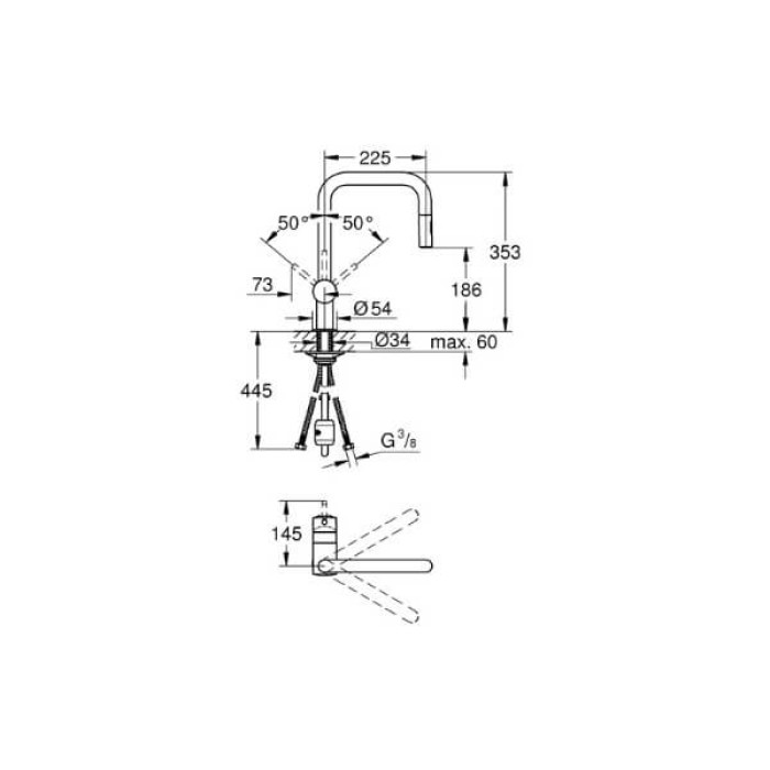 Смеситель для кухни GROHE Minta хром (32322002)