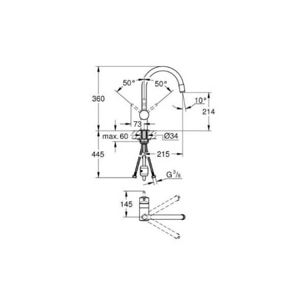 Смеситель для кухни GROHE Minta хром (32918000)