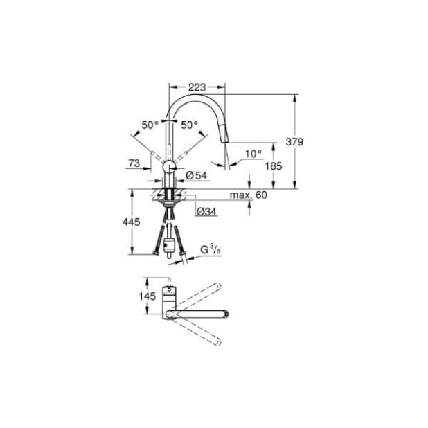 Смеситель для кухни GROHE Minta суперсталь (32321DC2)