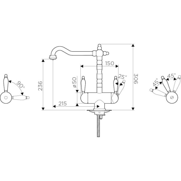 Смеситель для кухни Omoikiri Amagasaki-GR leningrad grey