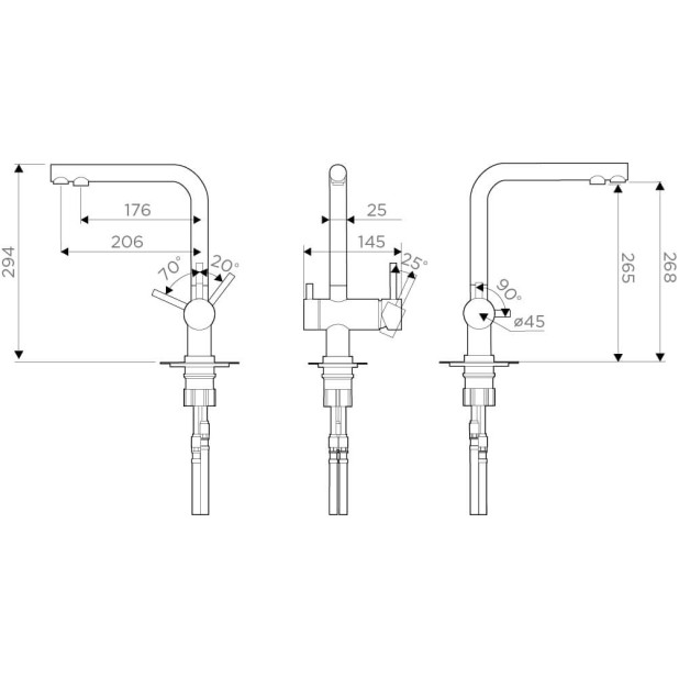 Смеситель для кухни Omoikiri Nagano-GB графит