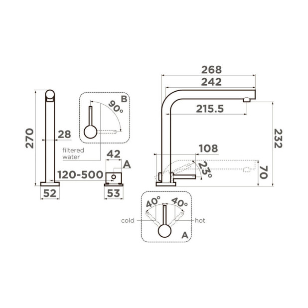 Смеситель для кухни Omoikiri Nara 2 Plus-GB графит