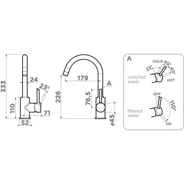 Смеситель для кухни Omoikiri Shinagawa 2 Plus-BN нержавеющая сталь