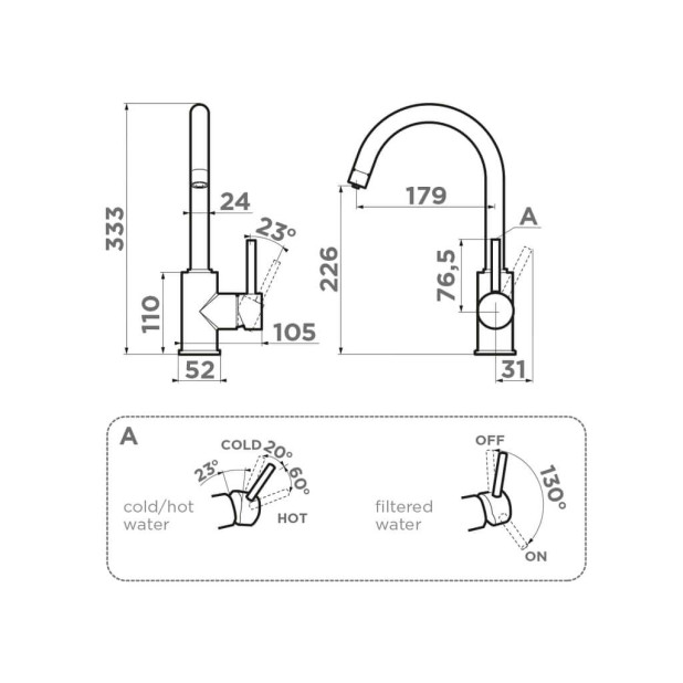 Смеситель для кухни Omoikiri Shinagawa 2 Plus-SA бежевый