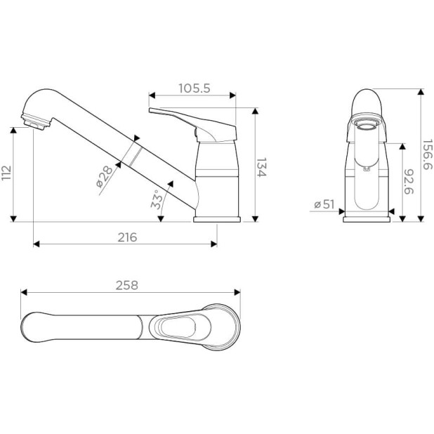 Смеситель для кухни Omoikiri Tateyama-S-PL платина