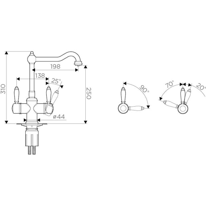 Смеситель для кухни Omoikiri Tottori-AB античная латунь