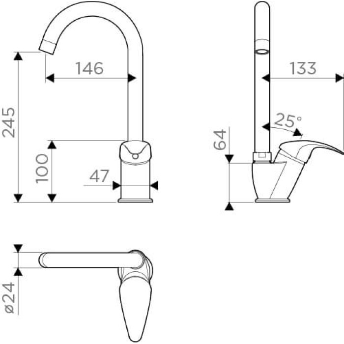 Смеситель для кухни Omoikiri Umi-SA бежевый