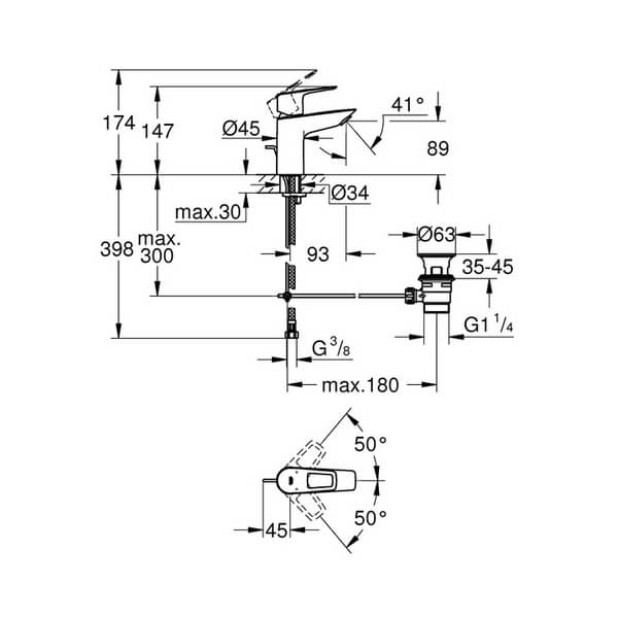 Смеситель для умывальника Grohe BauLoop (23335001)