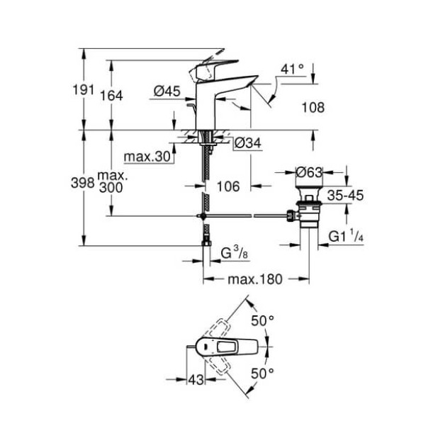 Смеситель для умывальника Grohe BauLoop (23762001)