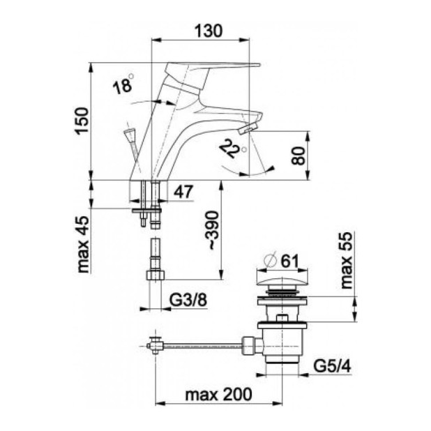 Смеситель для умывальника Topaz