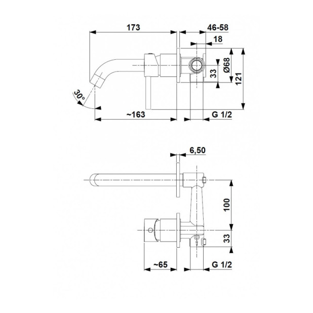Смеситель для умывальника внутреннего монтажа MOZA Gold KFA