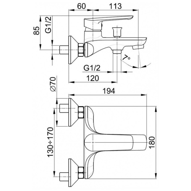 Смеситель для ванны Armatura Tanzanit