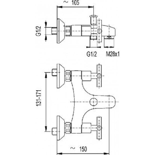 Смеситель для ванны вентельный