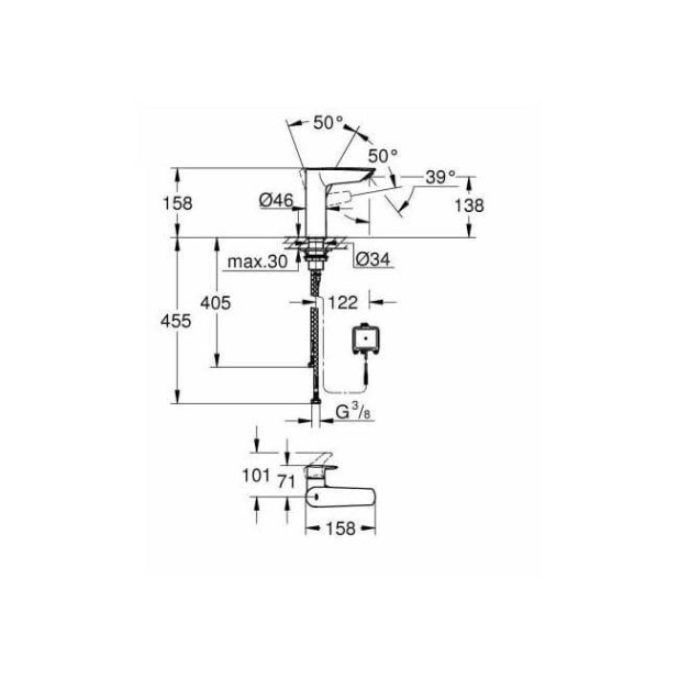 Смеситель GROHE Eurosmart однорычажный для раковины, M-Size (23975003)